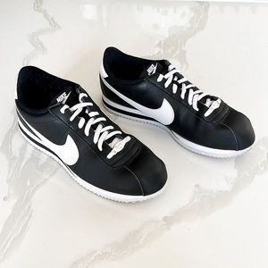 Mens White And Black Nike Cortez Shoes 